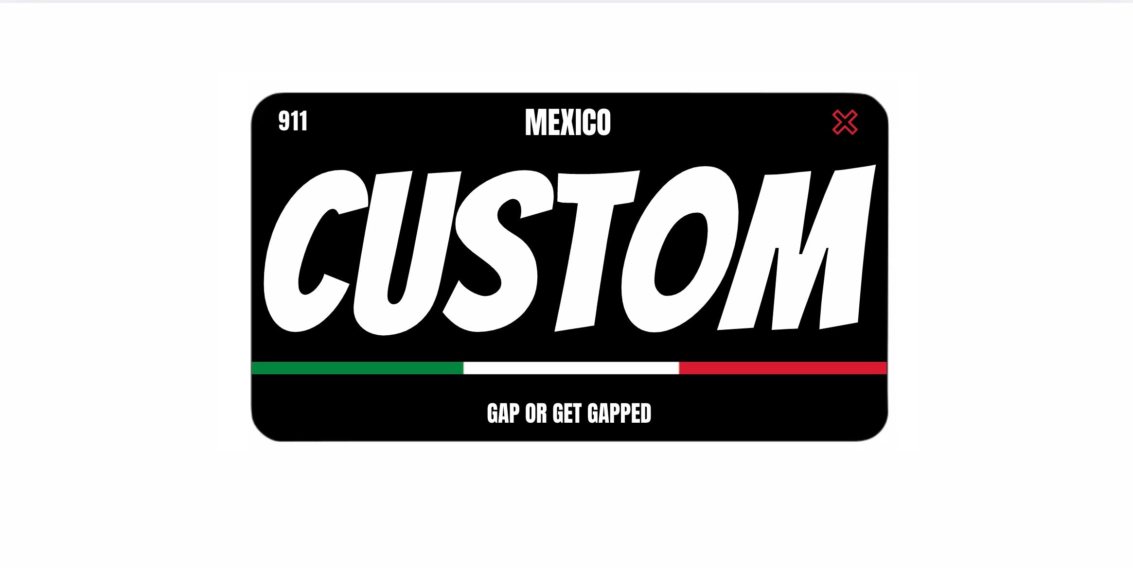 Mexico Plate Cover (CUSTOM TEXT)